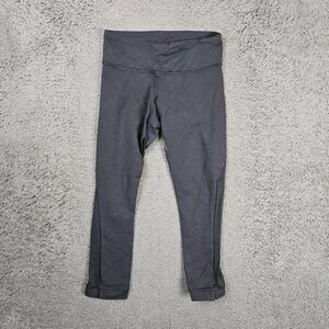 Lululemon Black Mesh Panel Crop Leggings Yoga Pants Womens‎ Size 2